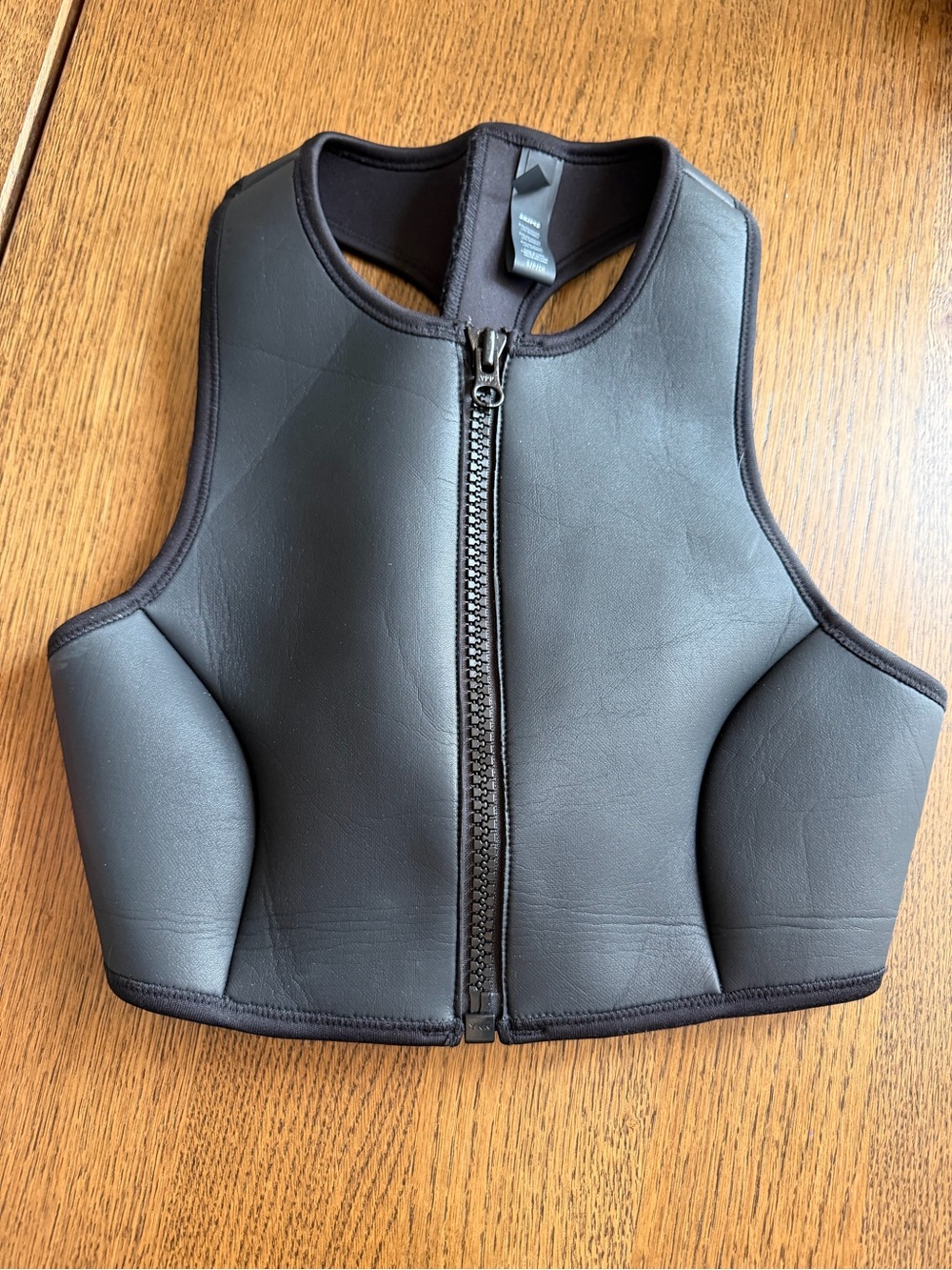 SKIMS Rubberized Scuba High Neck Bikini Top Onyx Black